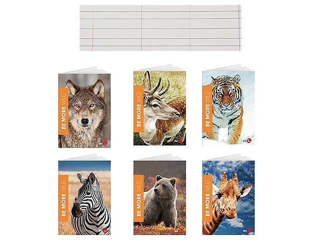Quaderno a righe maxi wild A4 100gr rigatura A misura 210x297mm - la confezione comprende 10 quaderni - colori assortiti