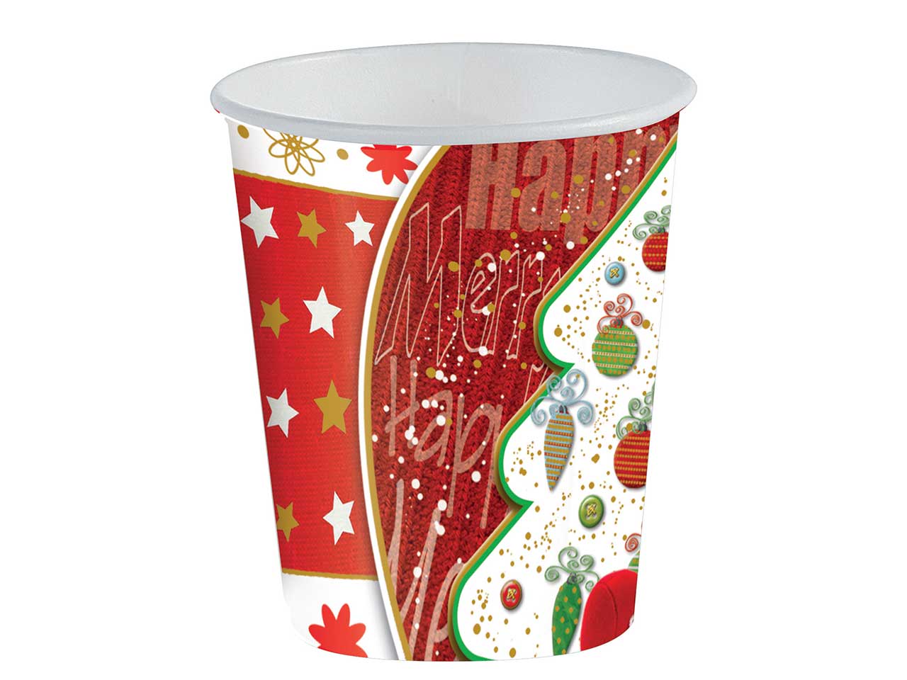 bicchieri in cartoncino 200ml 10 pezzi decoro pupazzo di neve