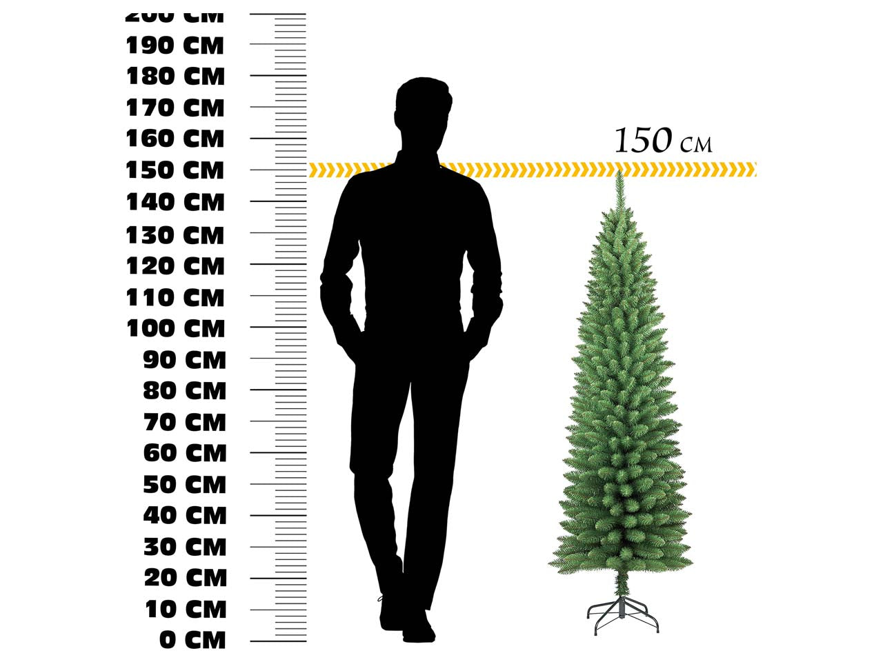Albero di natale slim deluxe penicel 150cm 278 rami diametro 50cm