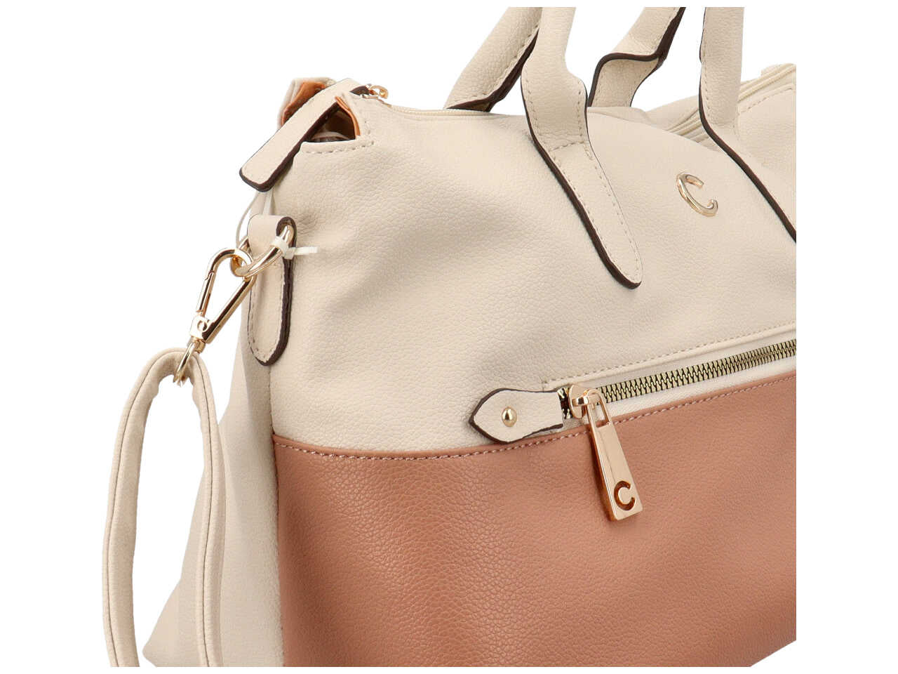 Borsa da donna first collection a mano colore naturale composizione: 100% pelle sintetica