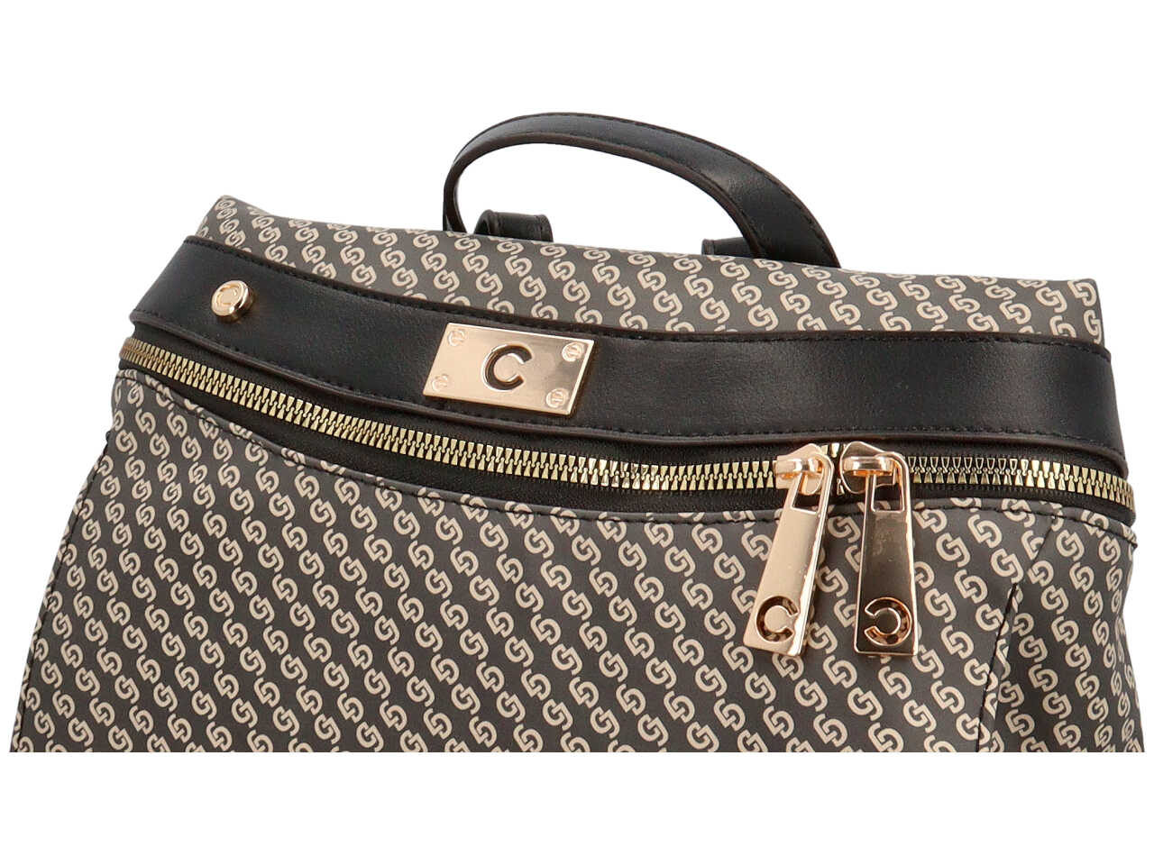 Borsa da donna angie collection zaino colore nero composizione: 100% pelle sintetica
