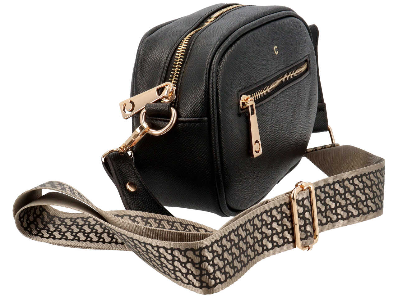 Borsa da donna peggy collection reportina colore nero composizione: 100% pelle sintetica