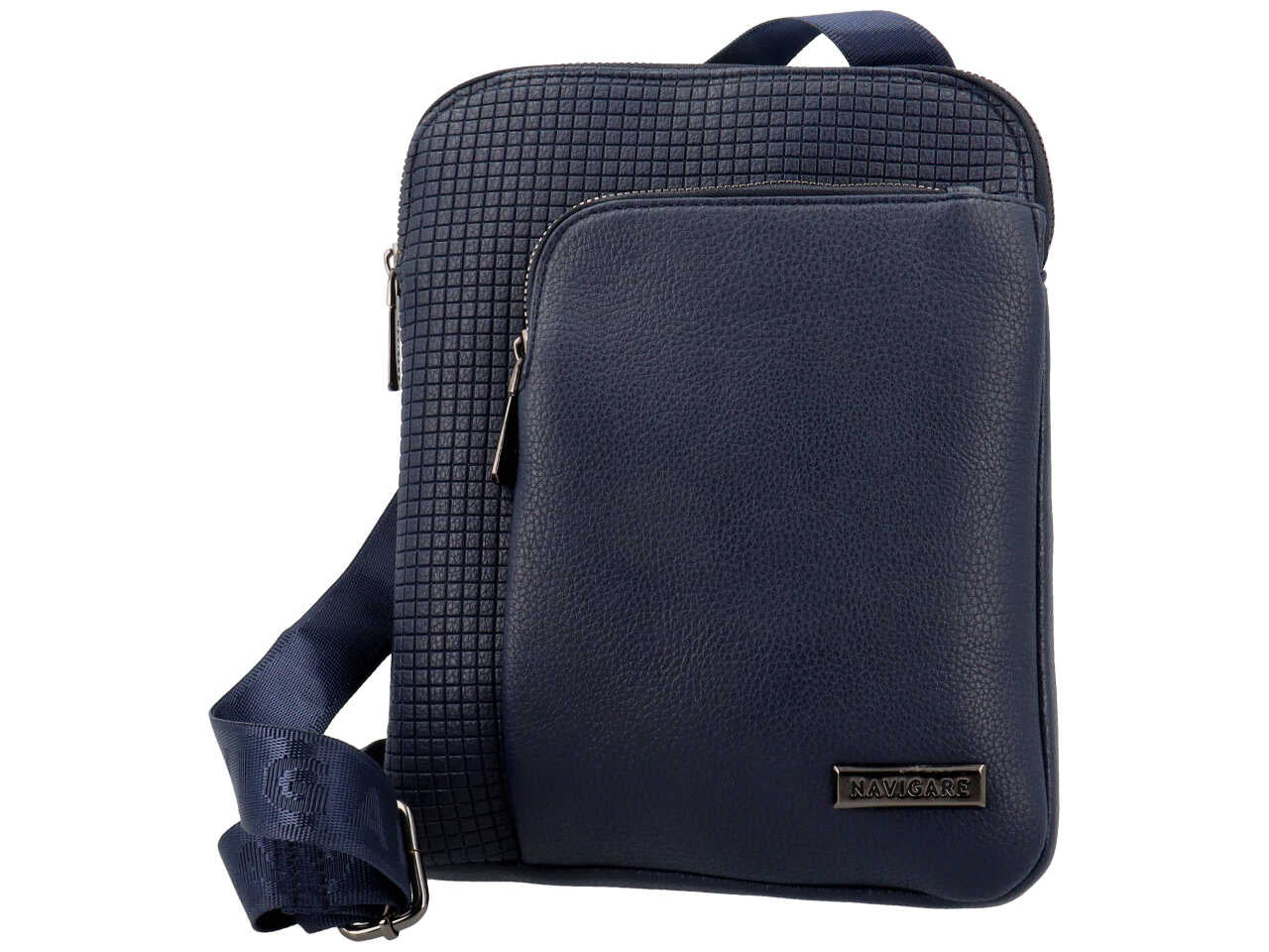 Borsello navigare in pelle sintetica misure 22x27,5x3,5cm colore blu