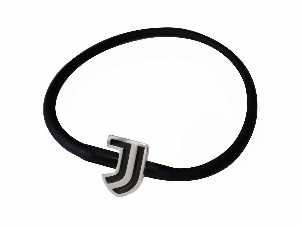 bracciale in silicone nero con logo juventus