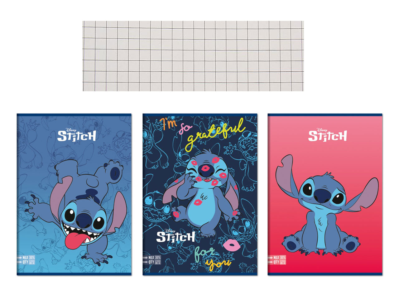 Quaderno a4 maxi rigatura 5m 100gr 96 pagine piu' copertina di lilo & stitch - assortiti