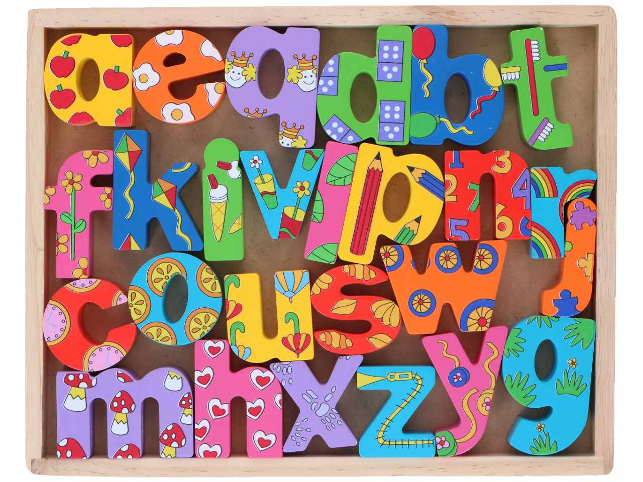 Marionette wooden toys 26 lettere in legno 22x2,6x28cm