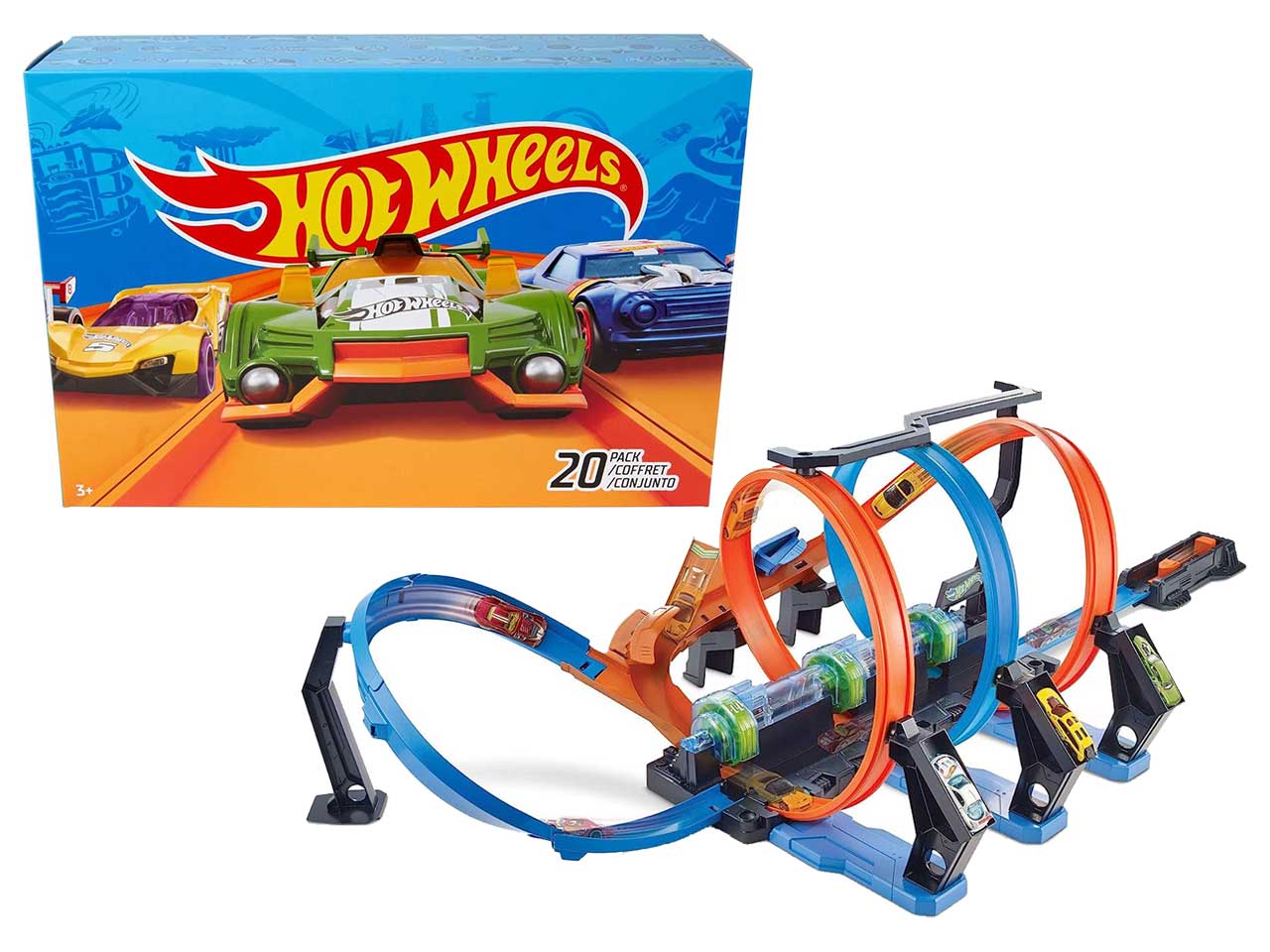 Pista hot wheels schianti rotanti