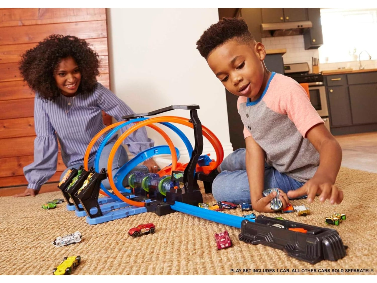 Pista hot wheels schianti rotanti