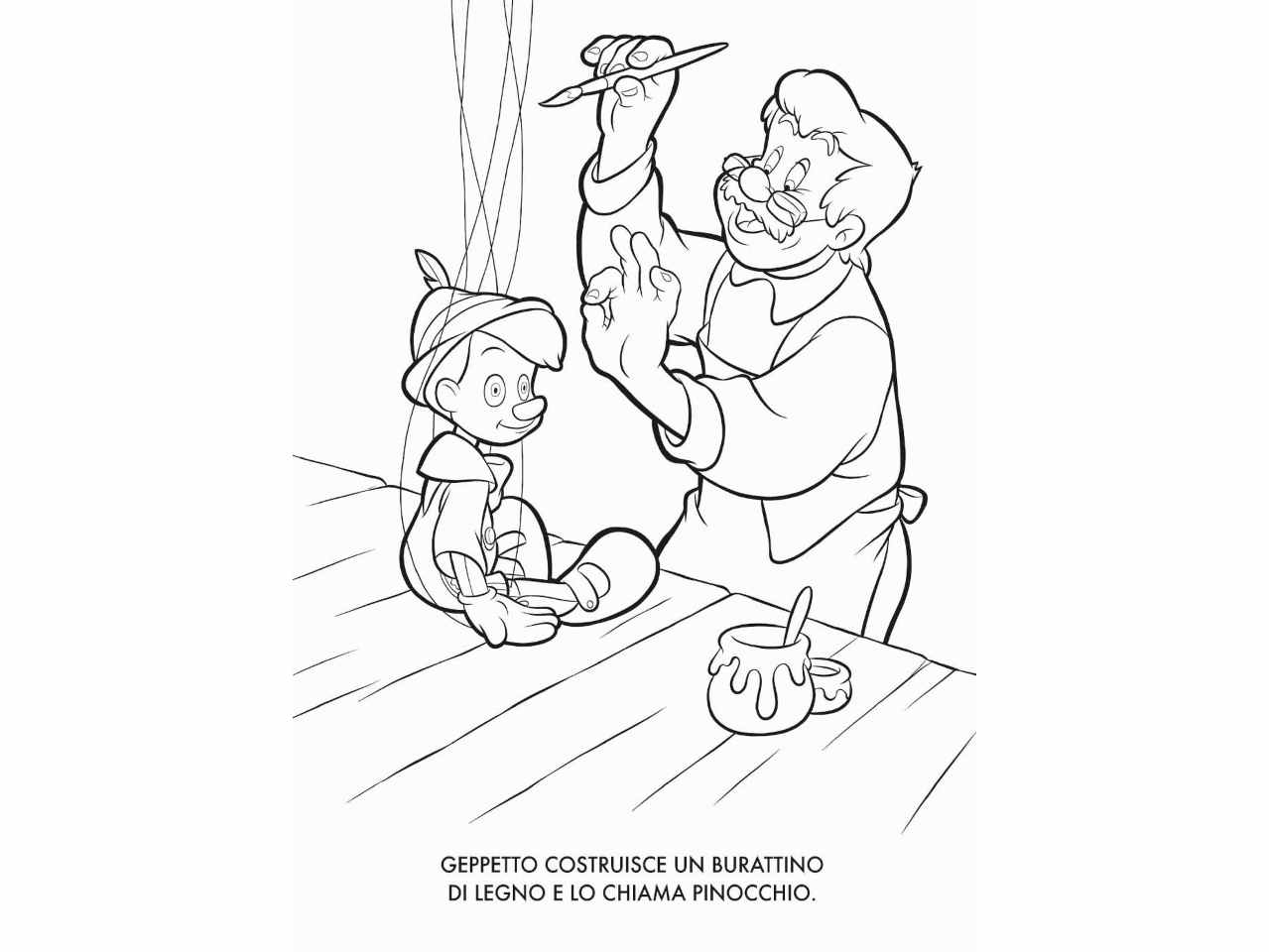 Libro di pinocchio primo album da colorare