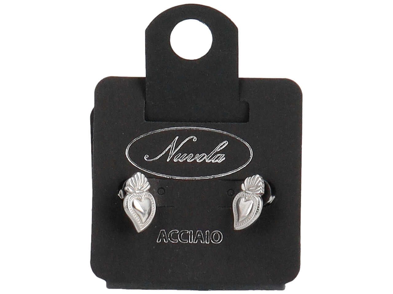 Orecchini acciaio cuoricino sacro