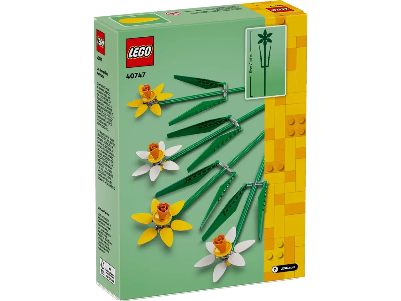 Lego LEL flowers - Fiori colorati narcisi 30 cm, per bambini dai 8 anni + | 216 pezzi