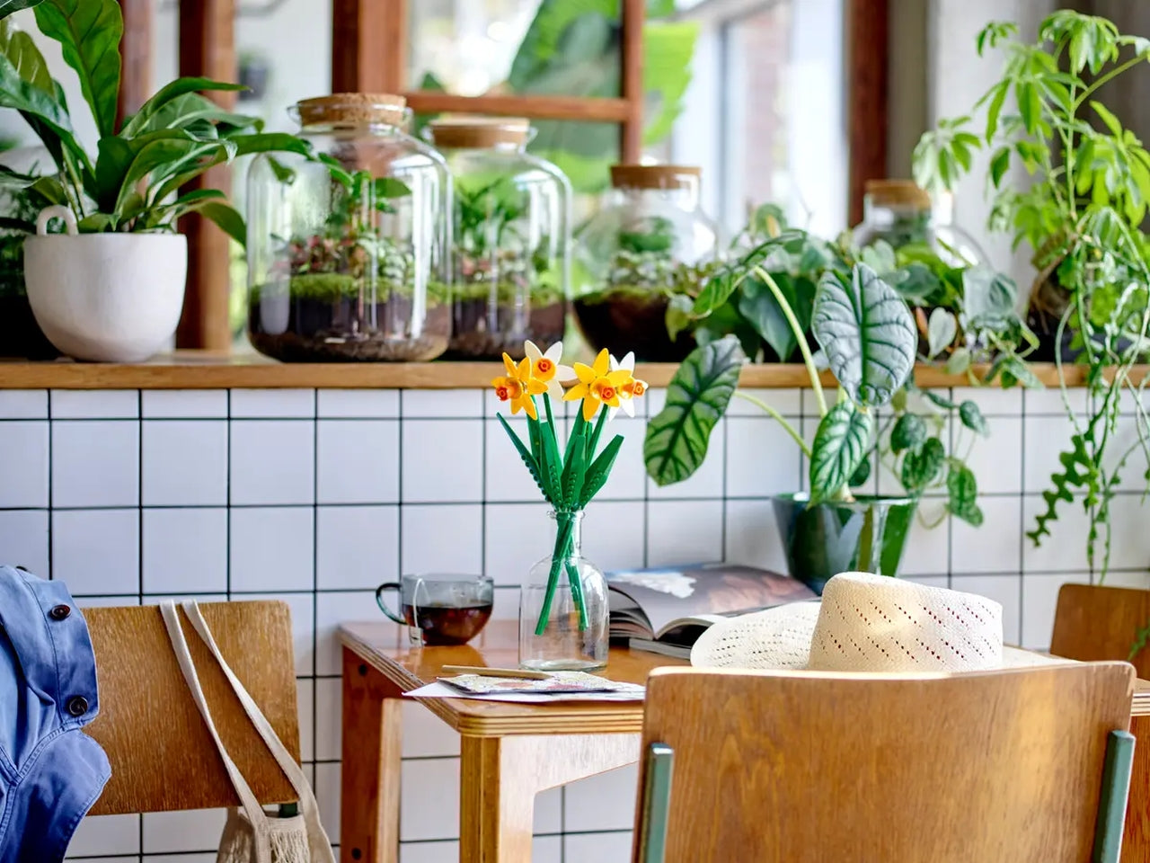 Lego LEL flowers - Fiori colorati narcisi 30 cm, per bambini dai 8 anni + | 216 pezzi