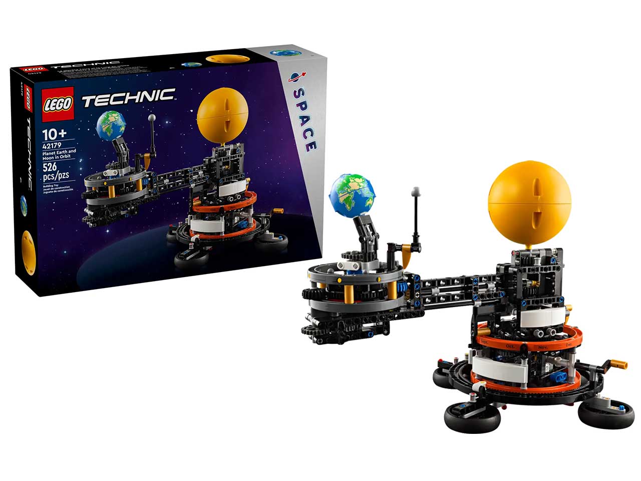 Lego technic pianeta terra e luna in orbita
