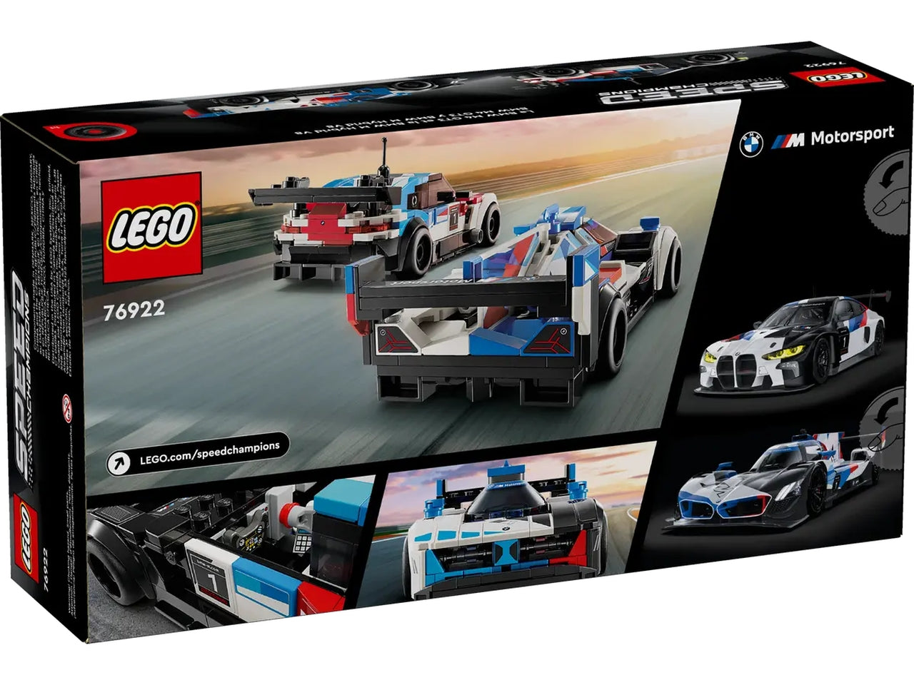 Lego speed champions auto da corsa bmw m4 gt3 e bmw m hybrid v8