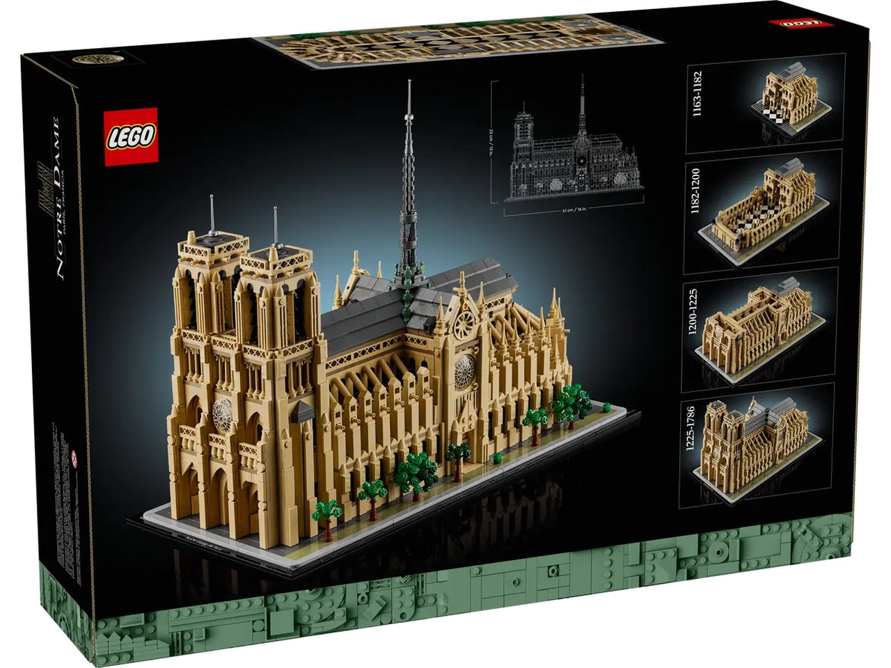 Lego architecture Notre Dame de Paris, scatola da 4383 pezzi, 18+ anni 21061