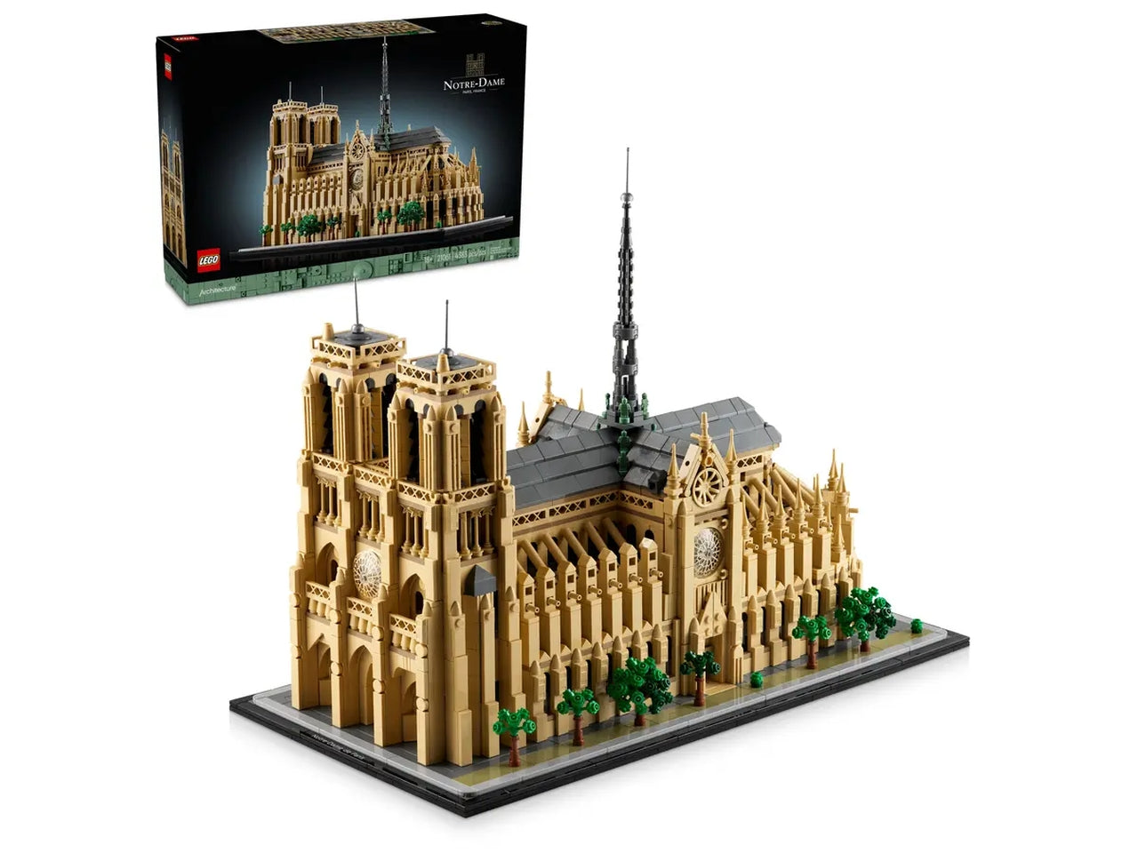 Lego architecture Notre Dame de Paris, scatola da 4383 pezzi, 18+ anni 21061