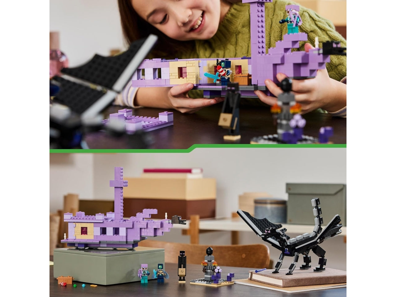 Lego minecraft lâEnderdrago e la nave dellâEnd, set costruzioni in scatola da 657 pezzi per bambini di 8+ anni 21264