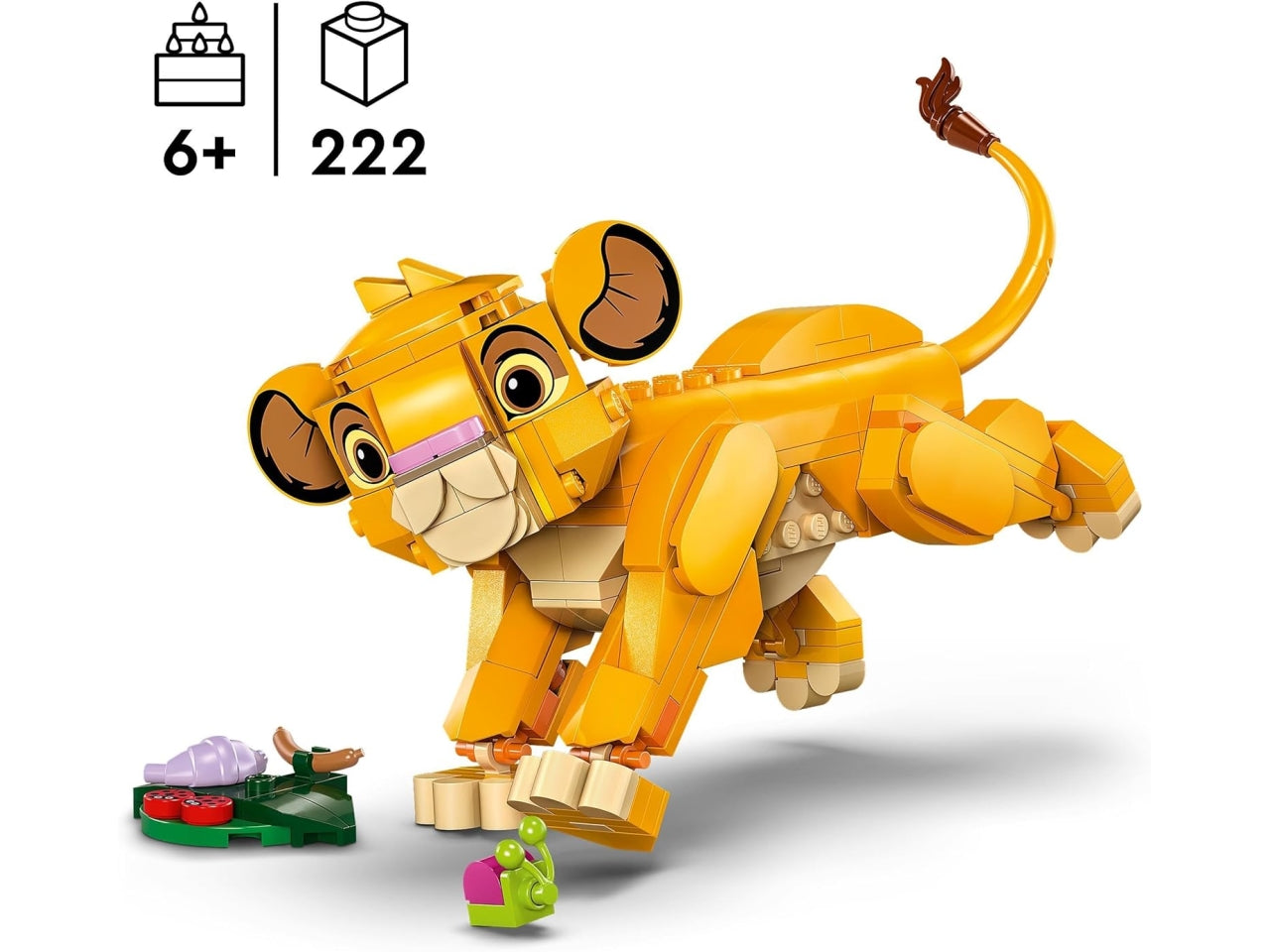 Lego Disney Classic Simba, il Cucciolo del Re Leone, set di costruzioni in scatola da 222 pezzi, per bambini 6+anni 43243