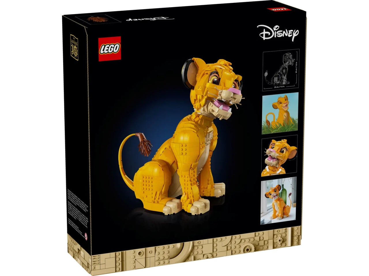 Lego Disney Giovane Simba, Re Leone in scatola da 1445 pezzi per ragazzi dai 18+ anni, 43247
