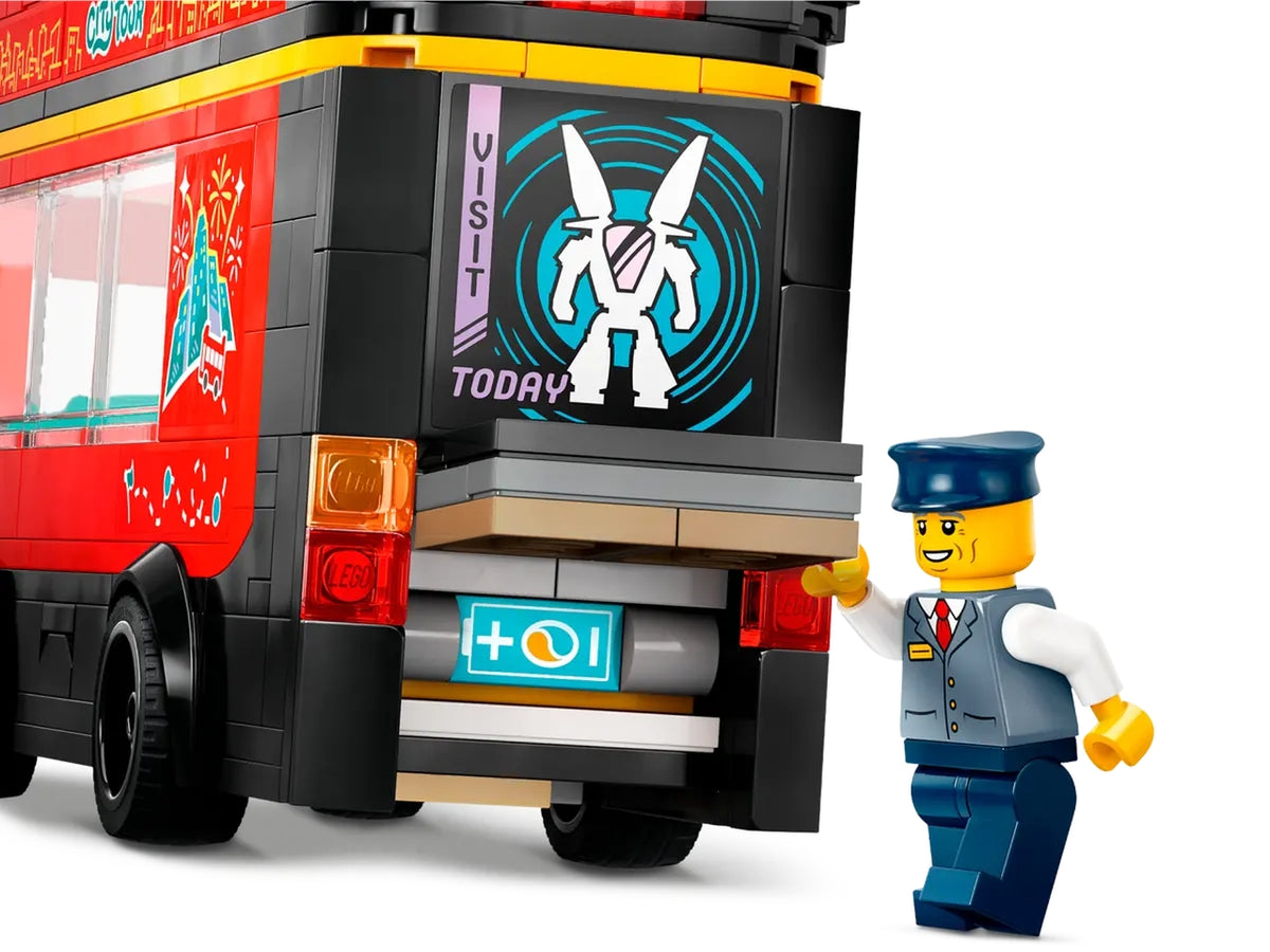 Lego City Great Vehicles Autobus Turistico rosso a due piani, set di costruzioni in scatola da 384 pezzi, 7+ anni 60407