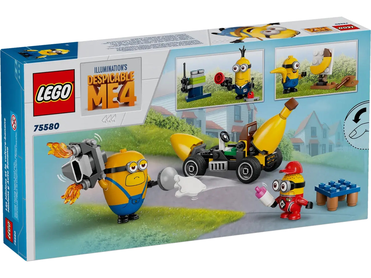 Lego Minions e l' auto Banana in scatola con 136 pezzi per bambini di 6+ anni, 75580