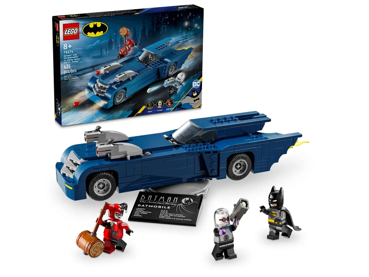 Lego Super Heroes Batman con Batmobile contro Harley Quinn e Mr. Freeze, set di costruzioni in scatola da 435 pezzi, per ragazzi 8+ anni 76274