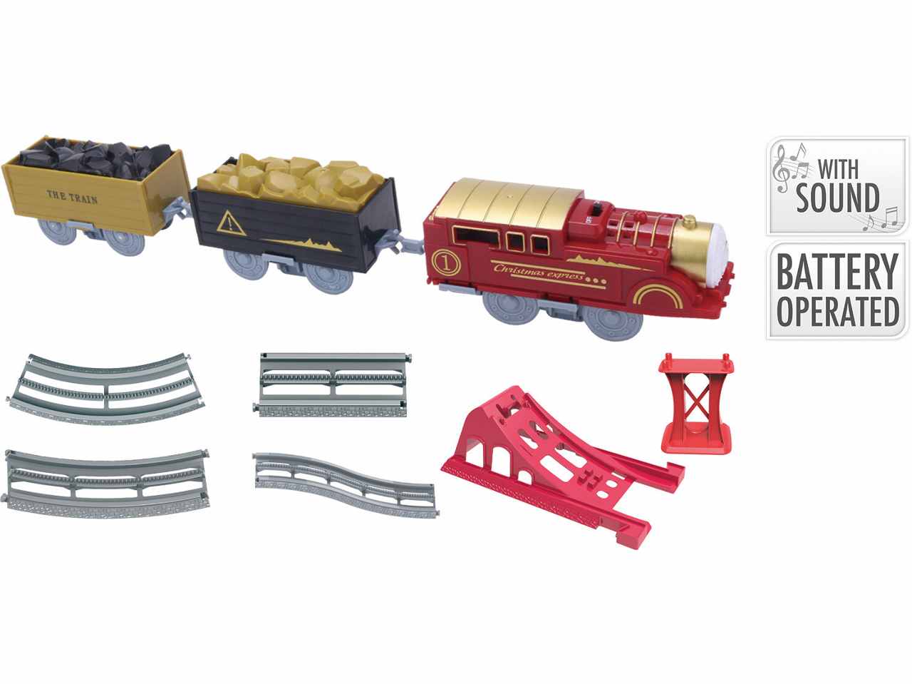 Trenino natalizo 22 pezzi con funzionamento a batteria