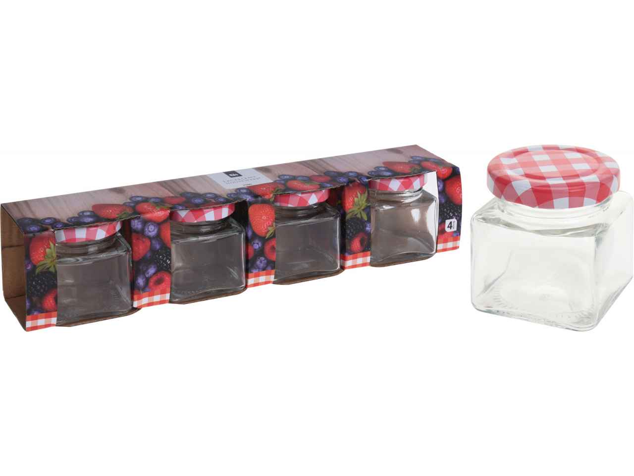 Barattoli in vetro con tappo 75ml 4 pezzi