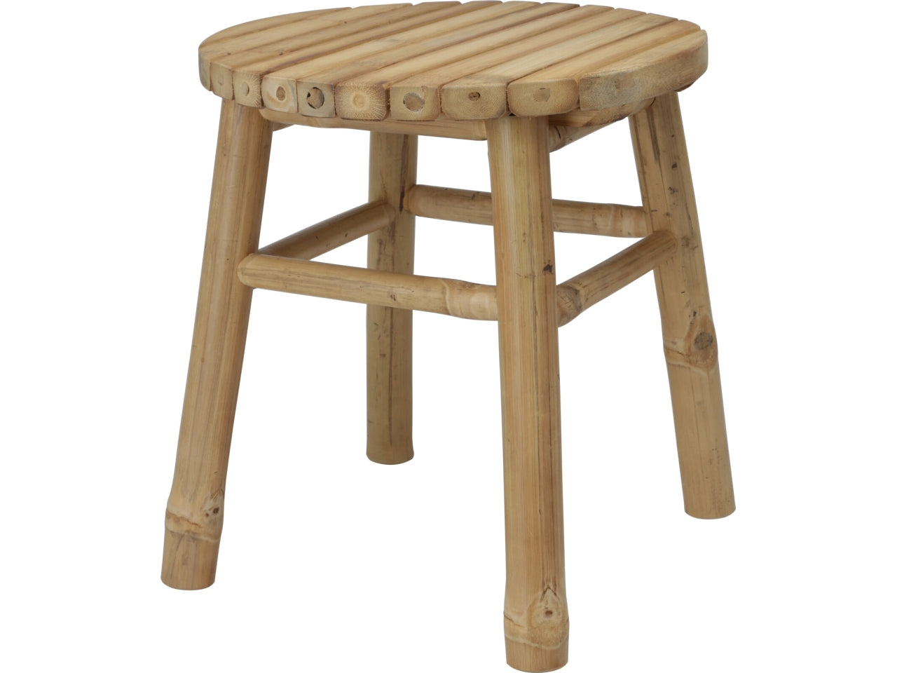 Sgabello basso Boho in Bamboo Naturale, Diametro 35 cm, Altezza 38 cm - CapacitÃ  di Carico 110 kg - Koopman