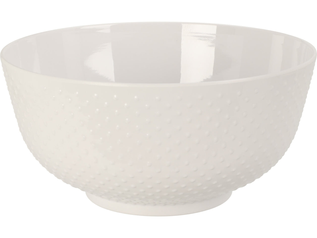 Ciotola da cucina in melamina moderna bianca con decorazione a rilievo, 100 cl - 25x10 cm - Koopman