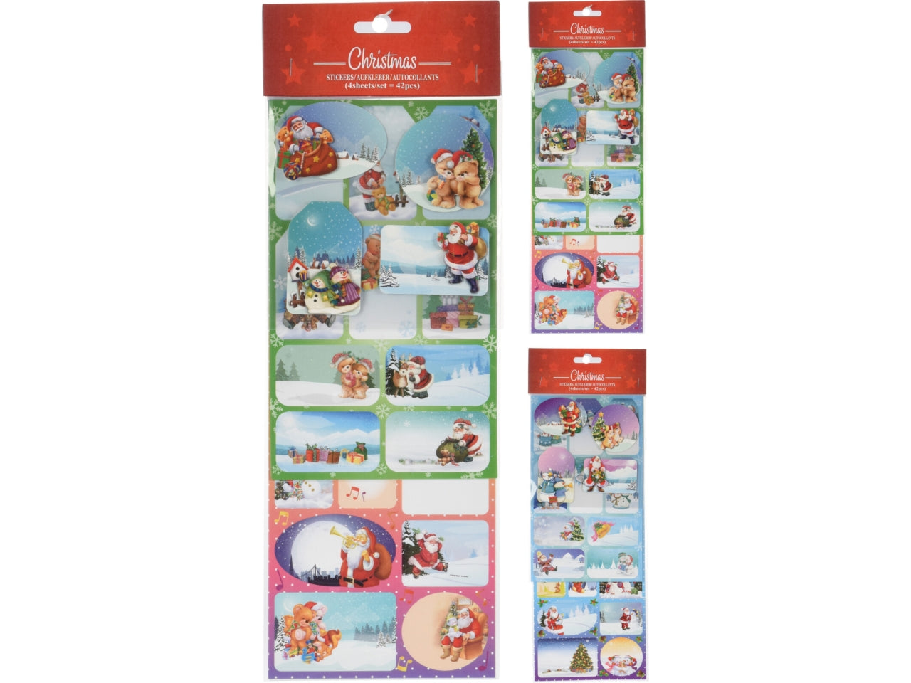 Chiudipacco adesivi natalizi in 2 assortimenti