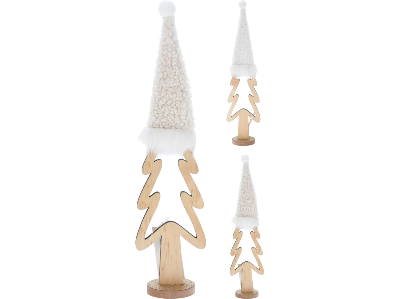 Alberello di natale decorativo con cappello 33cm in 2 assortimenti