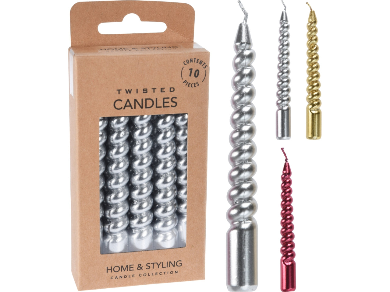 Candele a torciglione mini 10cm la confezione contiene 10 candele