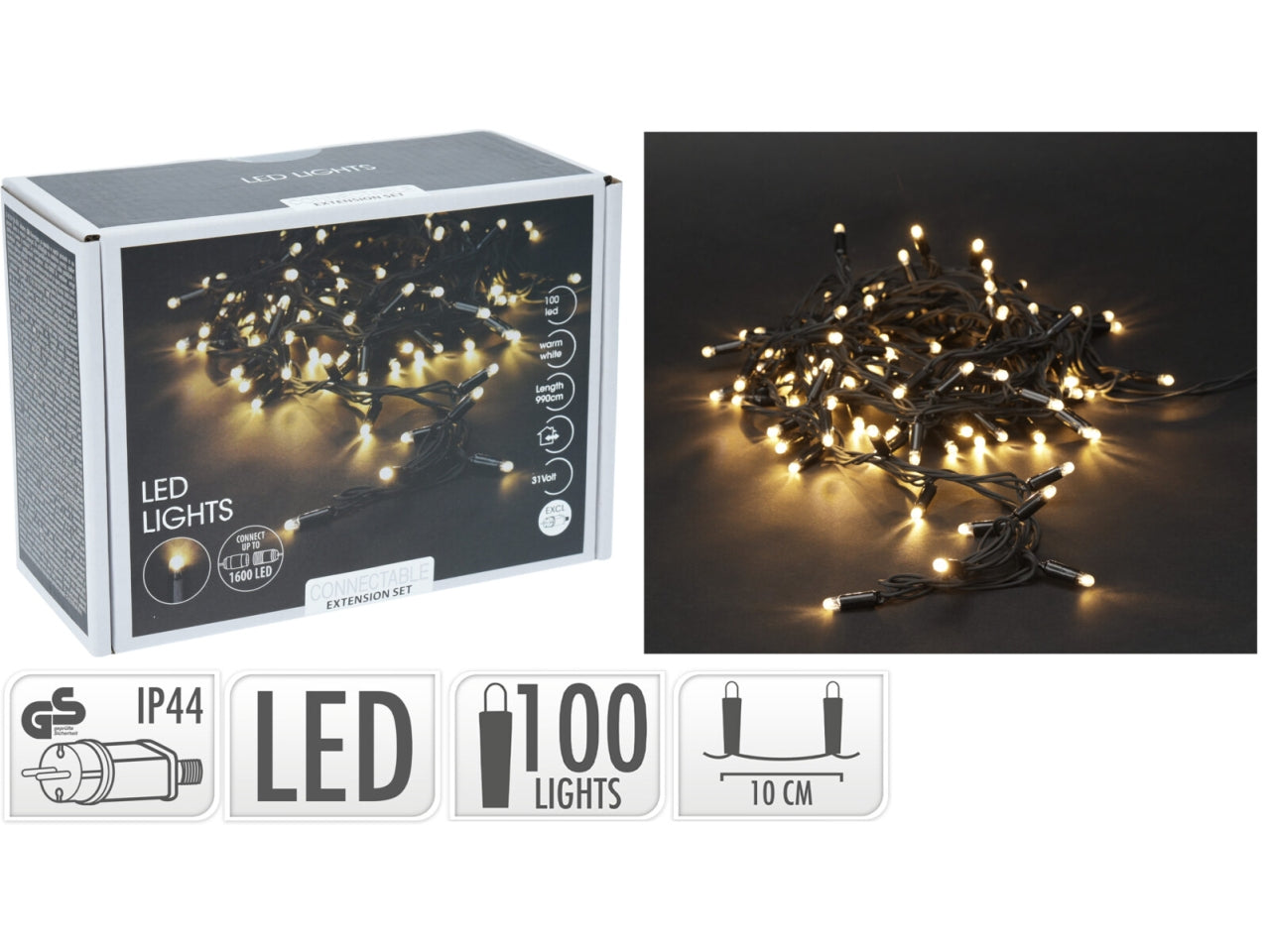 Estensione 100led bianco caldo