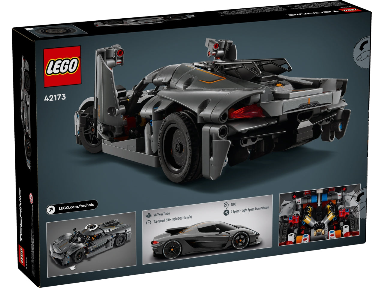LEGO Technic - Hypercar Koenigsegg Jesko Absolut Grigia, Modellino di Auto da Costruire, Macchina Giocattolo per Bambini e Bambine da 10 Anni, Idea Regalo per Fan delle Supercar e dei Veicoli 42173