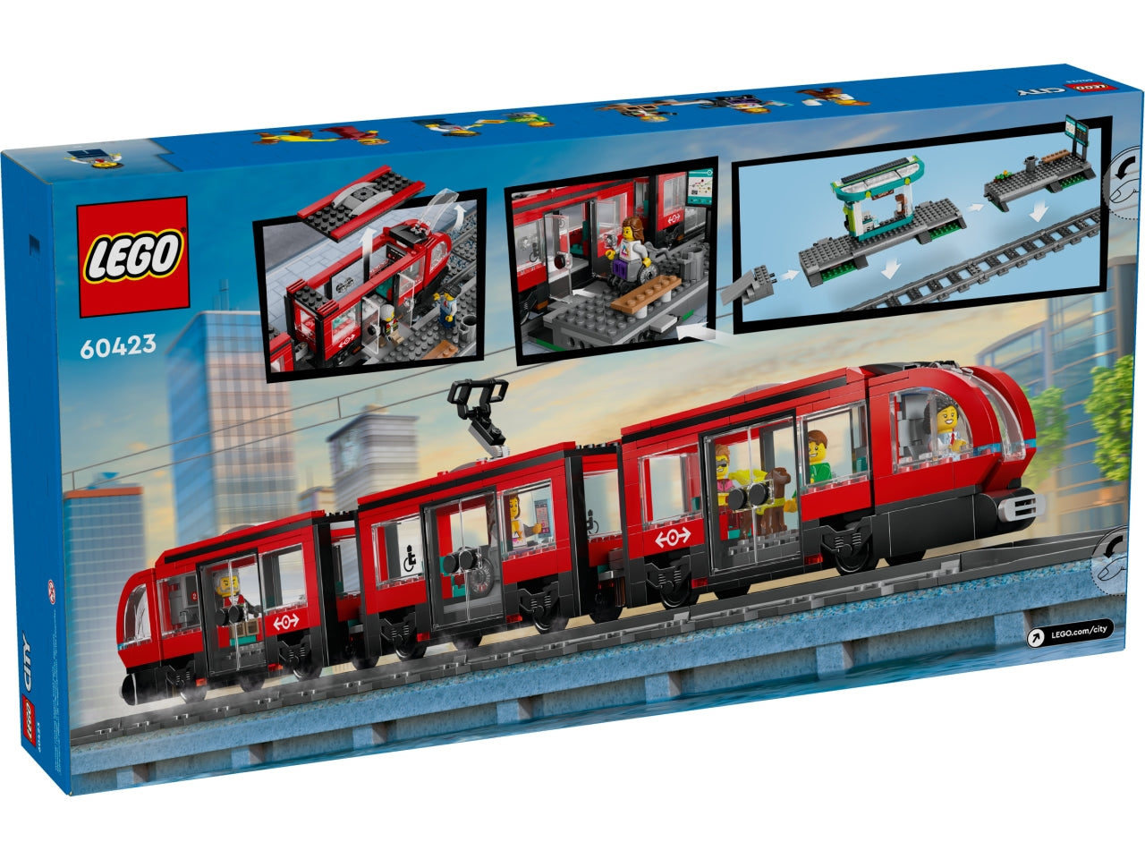 LEGO City - Set di gioco con tram: gli appassionati di tram e trenini adoreranno questo set Tram e stazione del tram per i bambini e le bambine dai 7 anni in su 60423