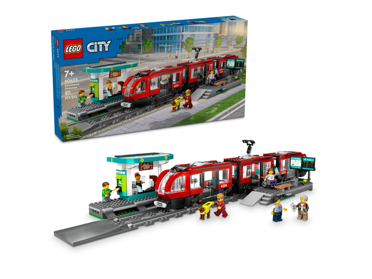 LEGO City - Set di gioco con tram: gli appassionati di tram e trenini adoreranno questo set Tram e stazione del tram per i bambini e le bambine dai 7 anni in su 60423
