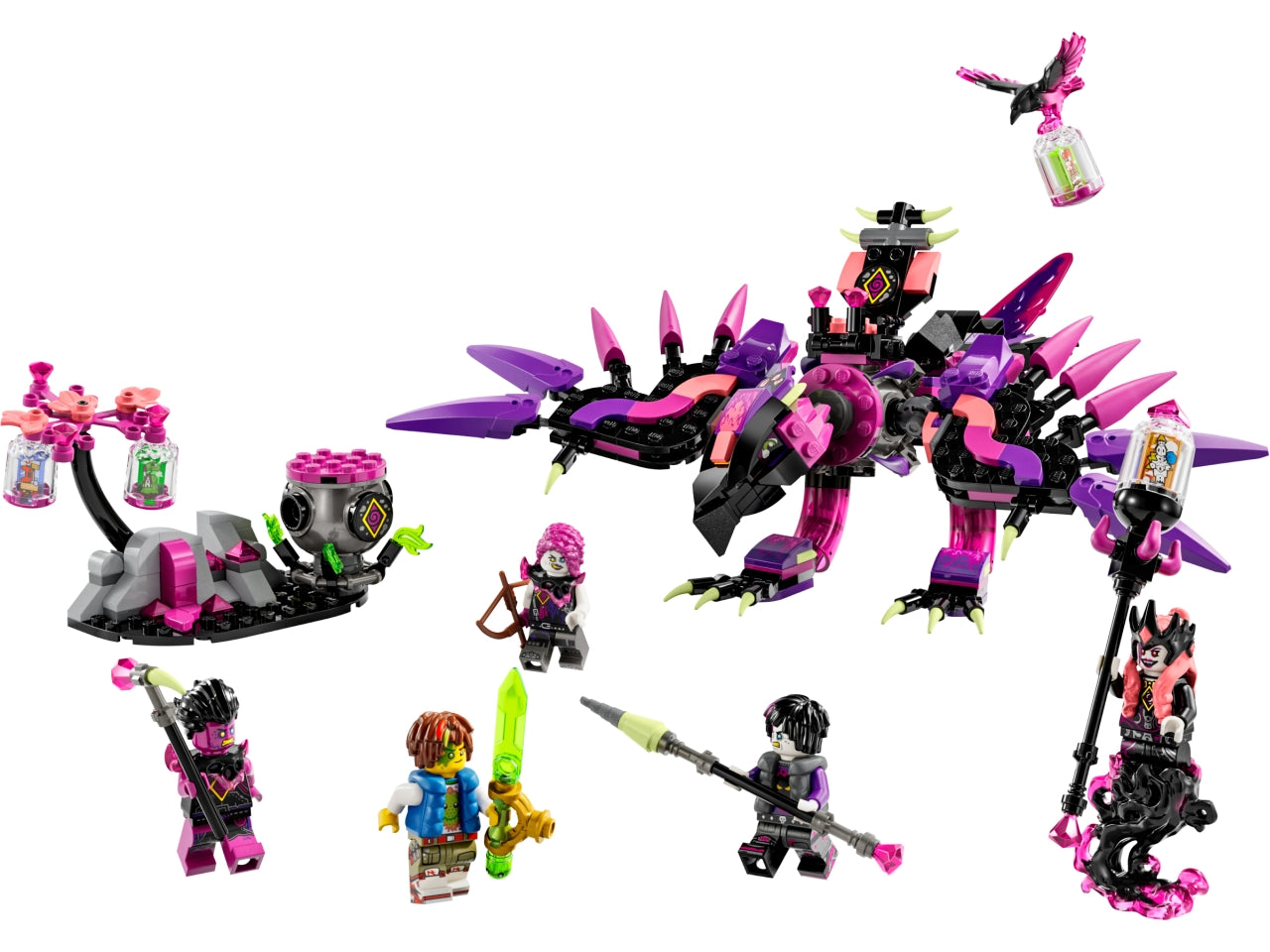 LEGOÂ® DREAMZzz - Collezione libera lâimmaginazione e consente ai giovani sognatori di scegliere le proprie avventure mentre costruiscono creature e veicoli fantastici Le creature da incubo della Mai-Strega per i bambini dai 9 anni in su 71483