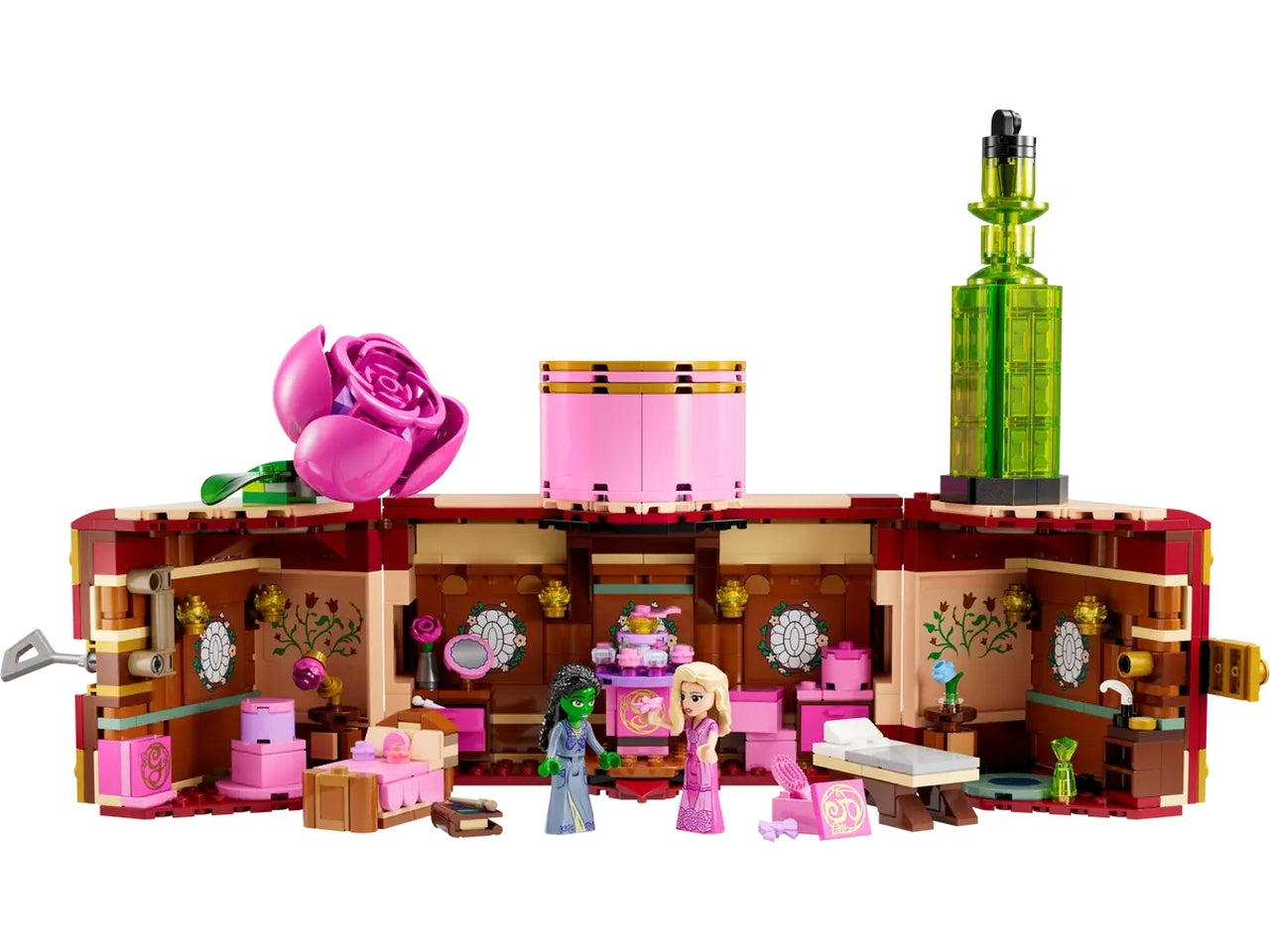 LEGO Wicked Il Dormitorio di Glinda ed Elphaba, Giochi di Fantasia per Bambine e Bambini da 8 Anni in su, Baule Apribile con Camera da Letto da Costruire con 2 Personaggi del Film, Idea Regalo 75683