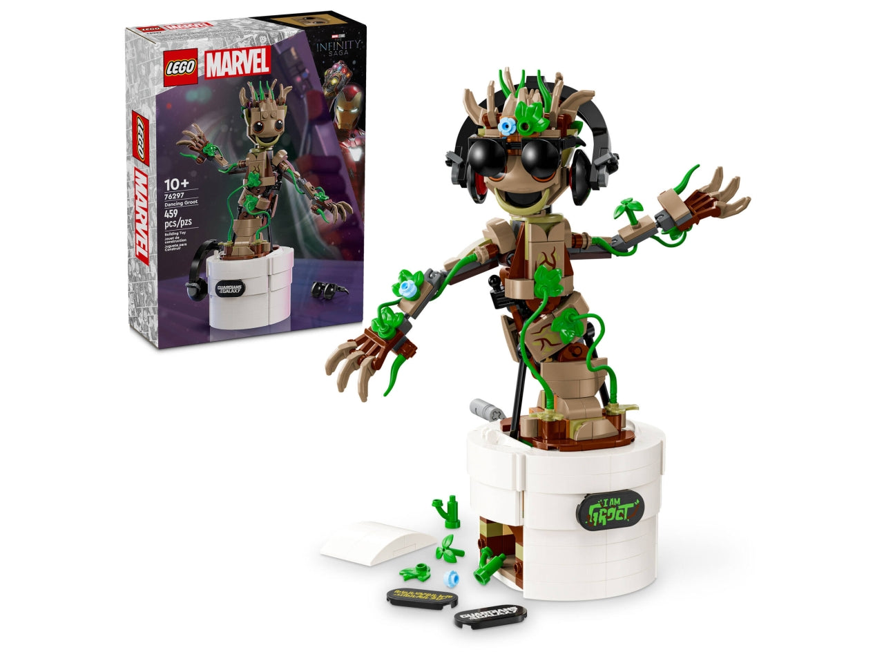 LEGO Marvel - Giocattolo animato di Groot costruibile per bambini: Groot ballerino Ã¨ un regalo interattivo per i bambini e le bambine dai 10 anni in su 76297
