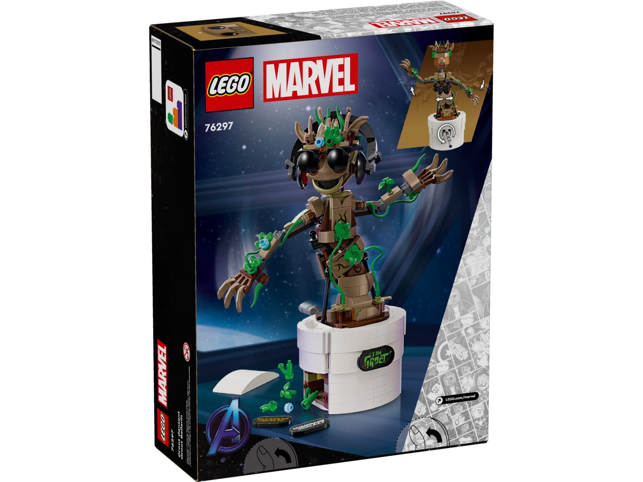 LEGO Marvel - Giocattolo animato di Groot costruibile per bambini: Groot ballerino Ã¨ un regalo interattivo per i bambini e le bambine dai 10 anni in su 76297