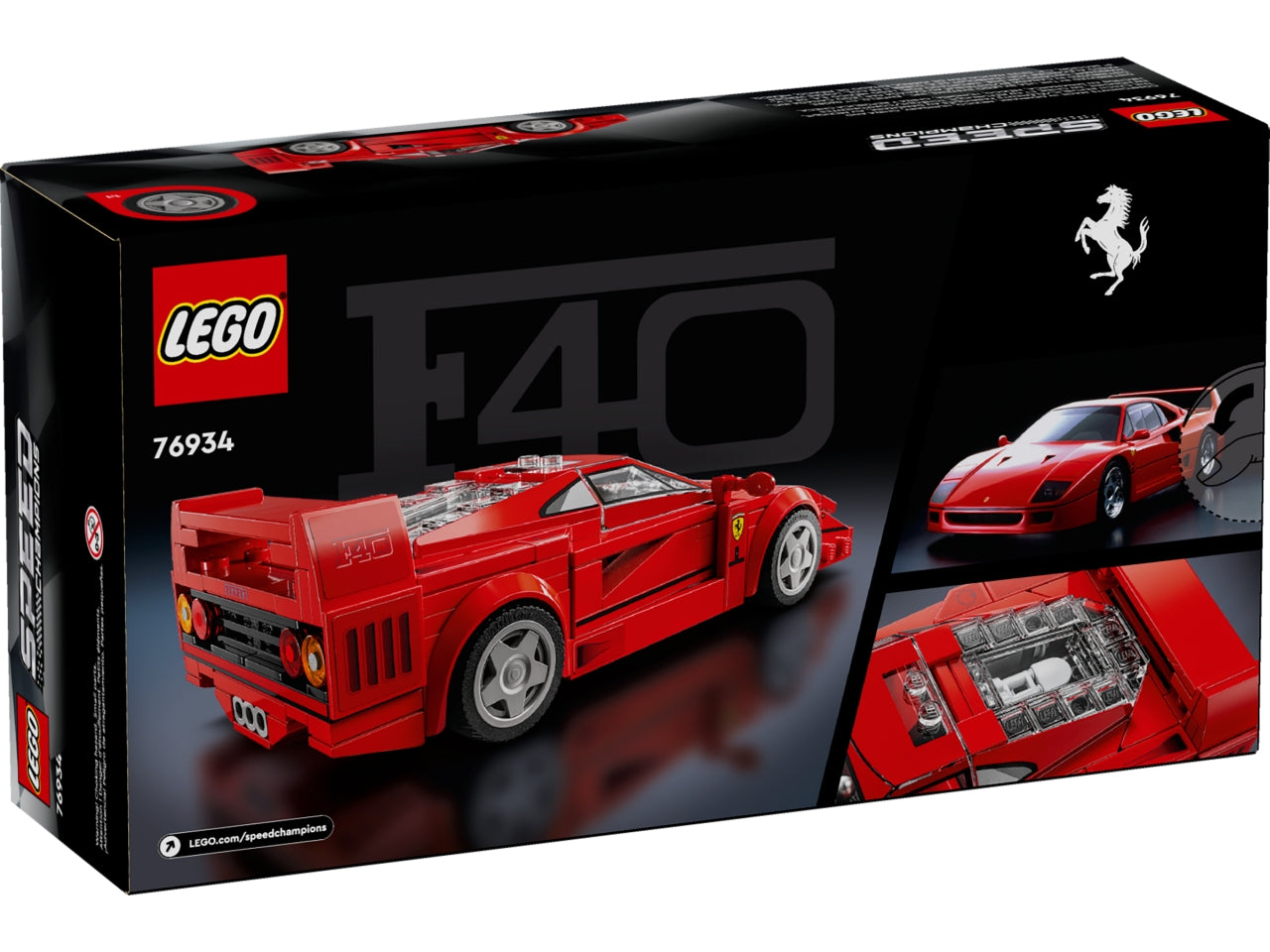 LEGO Speed Champions - Auto giocattolo Ferrari per bambini: veicolo costruibile della Supercar Ferrari F40 per i bambini e le bambine dai 9 anni in su, nostalgici amanti delle auto e fan della Ferrari 76934
