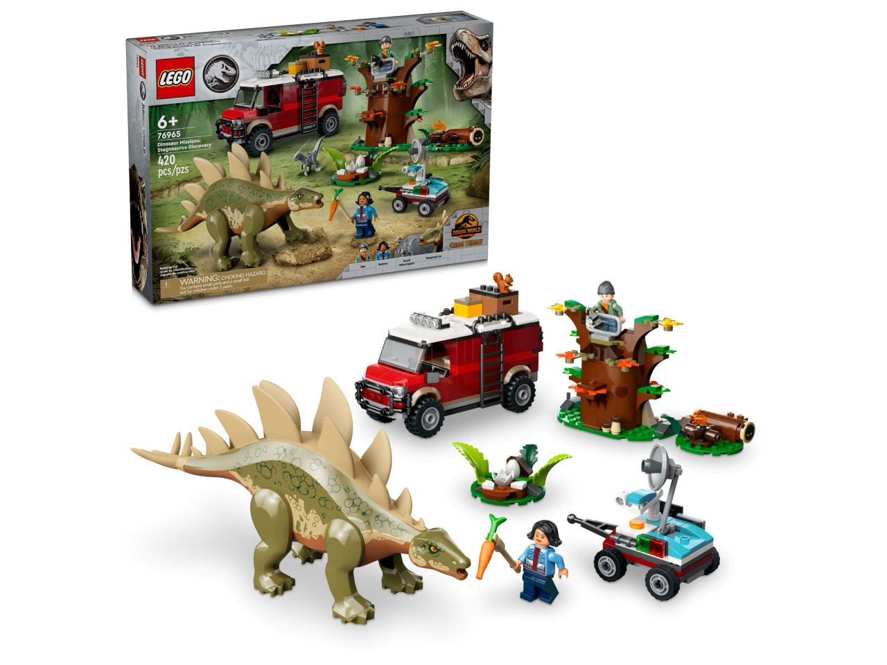 LEGO Jurassic World - Set con stegosauro giocattolo: delizia i fan dei dinosauri di 6+ anni con questo dettagliato set Missione dinosauro 76965