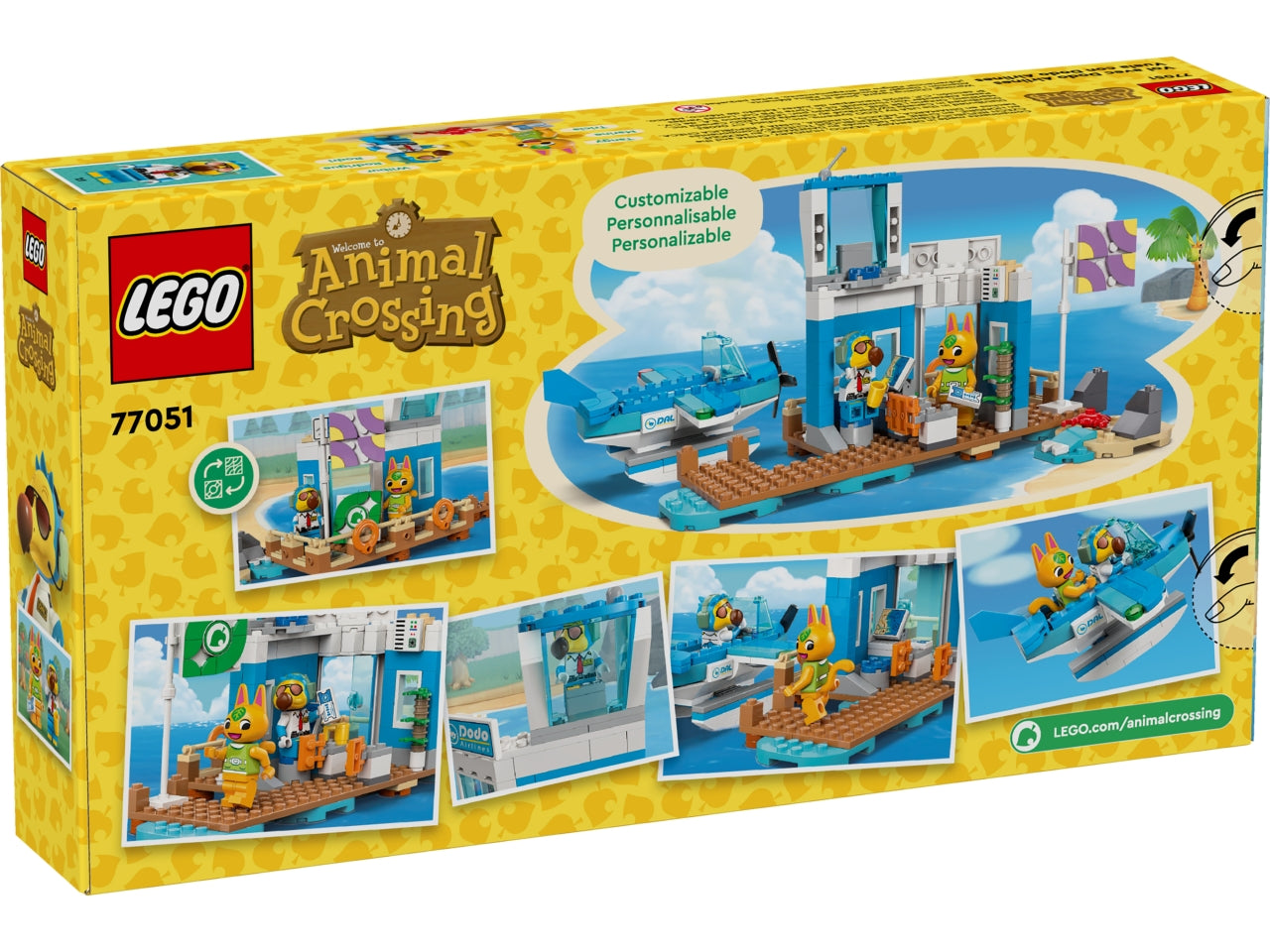 LEGO Animal Crossing - Set giocattolo con aeroporto costruibile: il playset In volo con la Dodo Airlines, dotato di torre di controllo e modello di molo, per bambini dai 7 anni in su con scene del videogioco Animal Crossing 77051 $