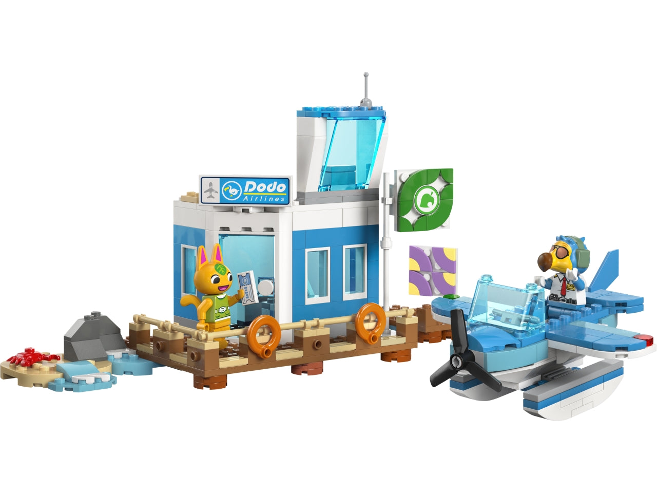 LEGO Animal Crossing - Set giocattolo con aeroporto costruibile: il playset In volo con la Dodo Airlines, dotato di torre di controllo e modello di molo, per bambini dai 7 anni in su con scene del videogioco Animal Crossing 77051 $