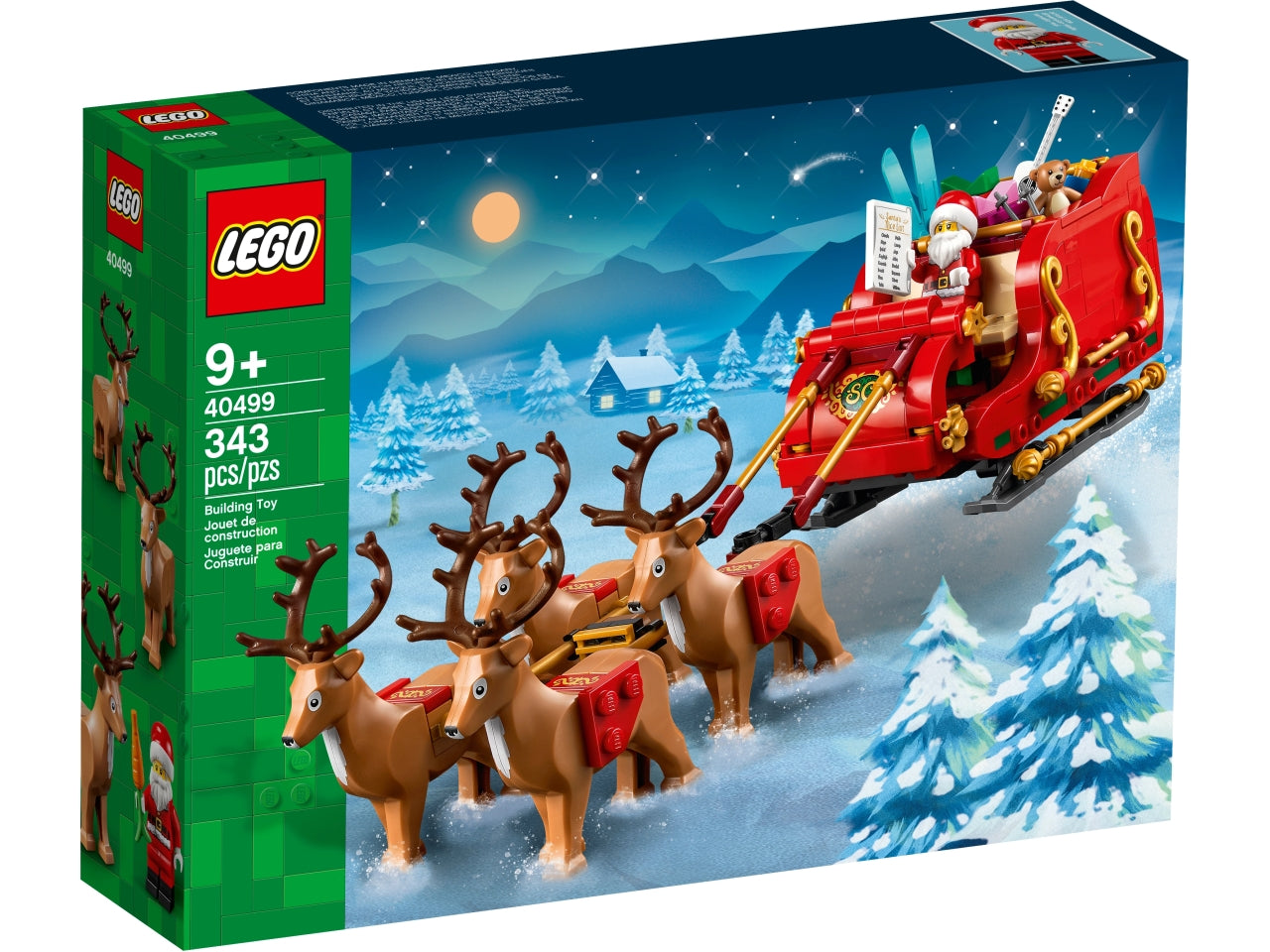 Lego lel seasons la slitta di babbo natale - 343 pezzi per bambini di etÃ  9+ 40449