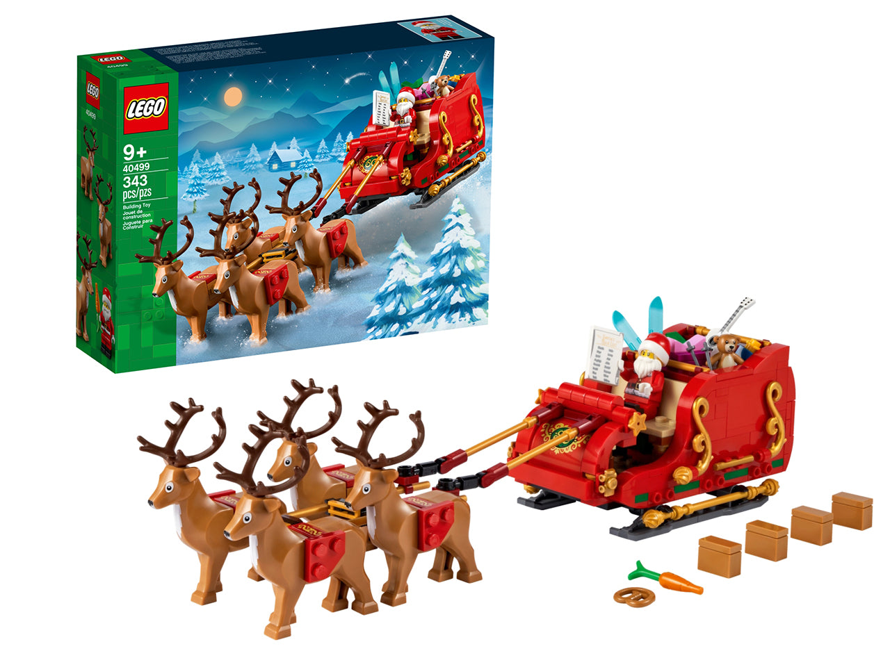 Lego lel seasons la slitta di babbo natale - 343 pezzi per bambini di etÃ  9+ 40449