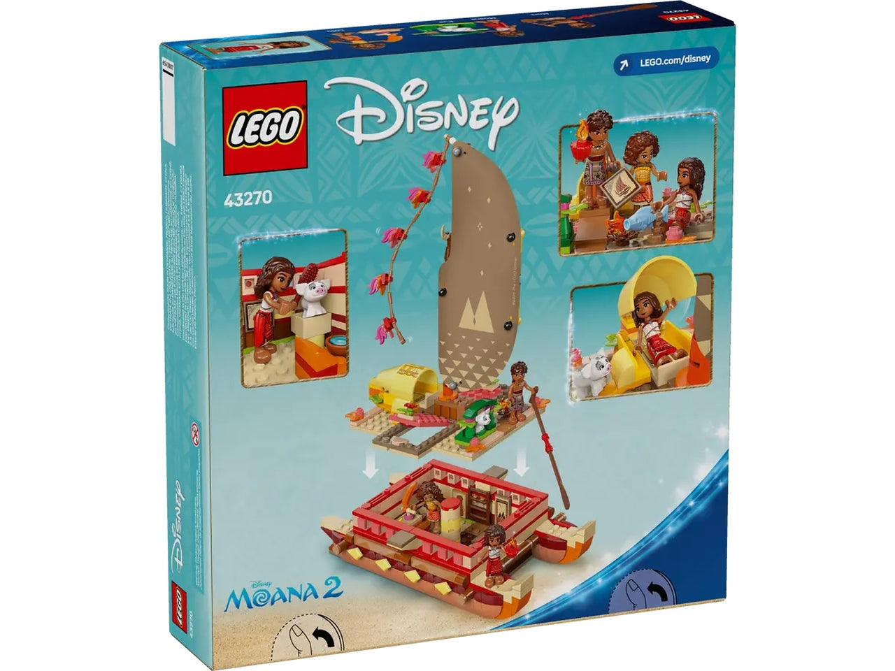 Lego Disney princess la canoa di vaiana 529 pezzi per etÃ  6+ 43270