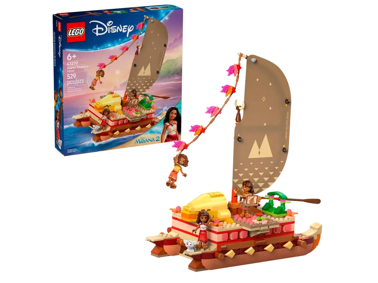 Lego Disney princess la canoa di vaiana 529 pezzi per etÃ  6+ 43270