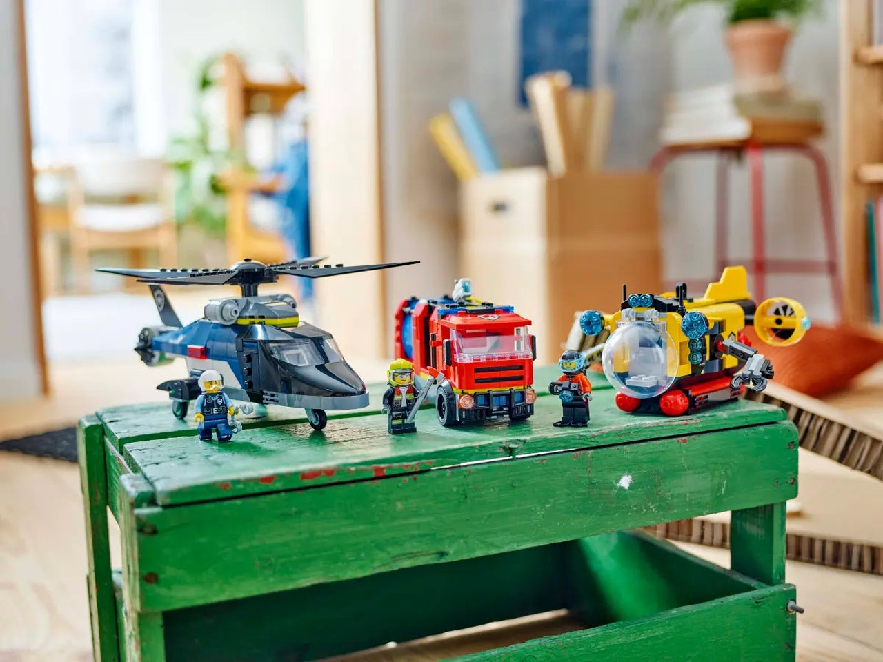 Lego City great vehicles elicottero, autopompa e sottomarino 874 pezzi per etÃ  7+ 60462